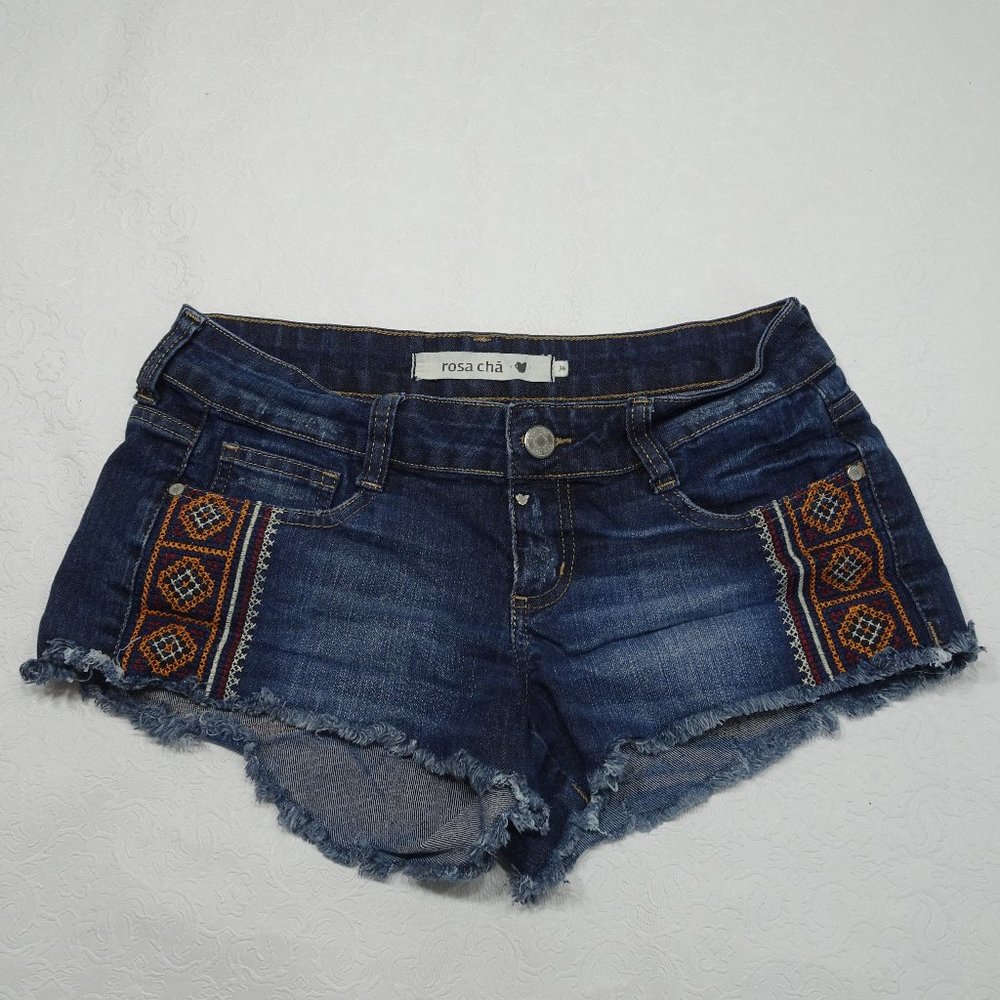 Rosa Cha Size 36 Distressed Cutoff Jean Shorts